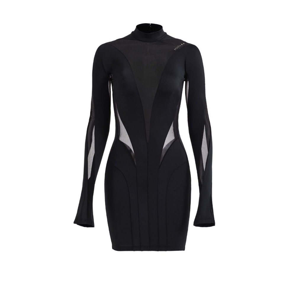 MUGLER x H&M Mesh Paneled Mini Dress